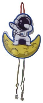 Astronaut on Moon t Outer Space Theme Pinata,Pull String Pinata Outer Space Khoi Bag/Outer Space Theme Decoration, Space Pinata, Space khoi Bag