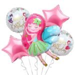 Gaint Fairy Princess theme foil Balloon set of 5 for Birthday and princess theme party, fairy theme balloons