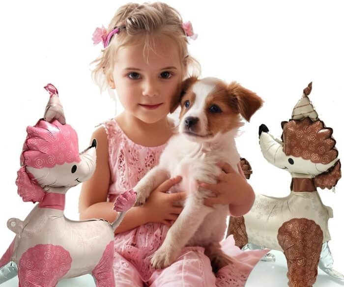 MPS MY PARTY SUPPLIERS® Set of 5 Cute Dog Foil Balloons, Pet Animal Theme Balloons, Jungle Theme, Dog Puppy Foil Balloon for Kids, Foil Balloon for Dog Pet Birthday Decoration Supplies (Blue) - Image 2