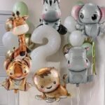 MPS MY PARTY SUPPLIERS® 1pc 81 * 41cm Giraffe foil balloon for kids, Jungle safari theme decorations, Cute animal foil balloons Jungle animal print balloons, Giraffe balloon - Image 4