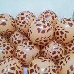 MPS MY PARTY SUPPLIERS® 21pcs combo set of Jungle Safari Animal Pattern Print Latex Balloons Tiger Stripes Lion Cow Wild Animals Print Balloons for Jungle Theme Birthday Decorations (giraffe) - Image 2