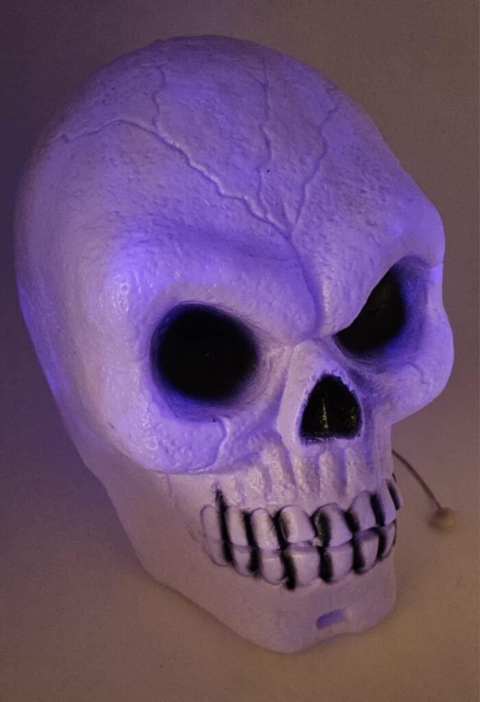 Halloween Luminous Big Skull Head Decoration Halloween Animated Skeletons Skull Ornaments Scary Halloween Costume for Halloween Interior Decoration Desktop Table Decoration - Image 3