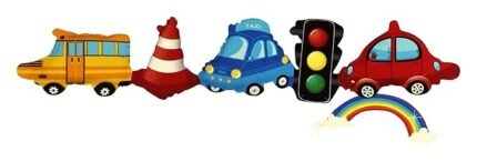 Car Balloon garland Party Decoration/Transport Theme Birthday Decoration/School Bus with Fire Truck Traffic light balloons, Construction balloon set