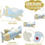 4D Matte Plane Balloons For Transportation Airplane Helicopter Party Supplies Adventure Decoration, 4 Pack Cartoon Flying Plane Fighter Copter Aircraft Mylar Balloons Fighter Jet Airplane Balloons - Image 3
