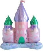 MPS MY PARTY SUPPLIERS® 1pc Self standing princess castle with 3 minarets & flag foil Balloon, Princess themed party supplies backdrop, Princess foil Balloons for decoration (castle balloon) - Image 7