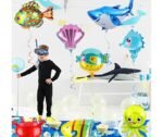 MPS MY PARTY SUPPLIERS® Set of 5 Marine Theme Sea Animals Dolphins shark Whale puffer Fish Foil Balloons, water/Ocean Animal Décor, Under The Sea Balloons, Mermaid theme - Image 2
