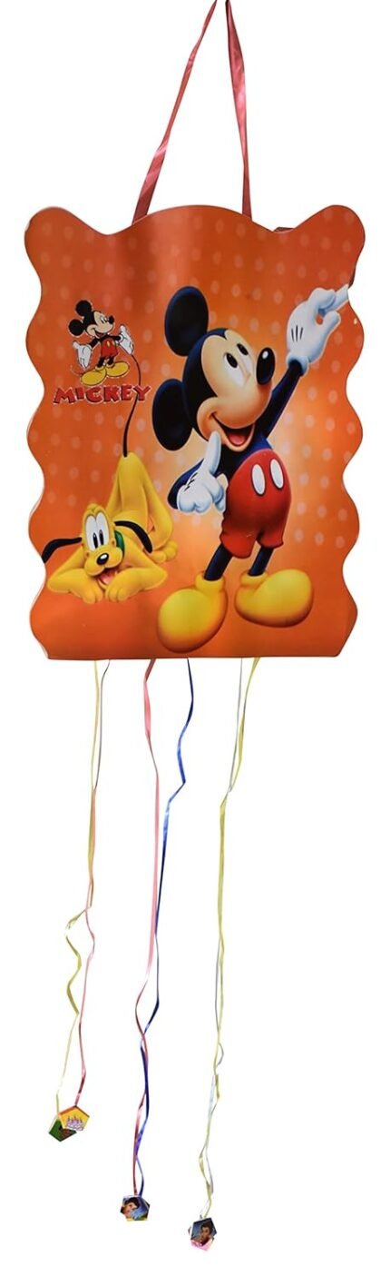 Mouse Theme Pinata, Pull String Pinata for Birthday/Cartoon Khoi Bag for Boy Party/Pull String Loot Bag/Birthday - Pi®atas/Party Supplies