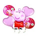 Peppa Pig Theme Foil Balloon for Birthday Decoration items & Kit -Peppa Pig's Muddle Puddle Jump, Pig Theme Party Decoration, House Party Decoration