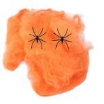 MY PARTY SUPPLIERS Spider Webs Halloween Decorations with 2 Fake Spiders, Super Stretchy Spider Web for Halloween Decor, Cobwebs Halloween Decorations Orange Spider Web