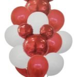 12pcs/Set Red Mickey Minnie Head Foil Balloons Rose Red Gold Pink Latex Balloons Birthday Babyshower Party Decoration Kid Toy Cartoon Mickey Minnie Balloon Set