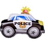 2 Pcs Police Car Shape Super Big Foil Balloon Birthday Party Decorations Supplies Police car foil balloons Foil Balloon transport balloon (Set of 2)