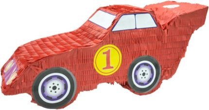 3D Red Car Pinata Party Decoration, Car Khoibag for Kids, Transport Themed Pinata for Birthday Decorations, Kids Party Decorations and Favors for Boys-Great 3D Hanging Decoration, Car Pinata