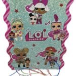 MPS MY PARTY SUPPLIERS Pull String Pinata Superhero Theme Pinata/Goodies Bag, Khoi Bag, Party Pinata, Multicolor Pinata, Kids Themed Birthday Party Supplies (Green-Pink Doll Pinata)