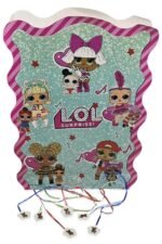 MPS MY PARTY SUPPLIERS Pull String Pinata Superhero Theme Pinata/Goodies Bag, Khoi Bag, Party Pinata, Multicolor Pinata, Kids Themed Birthday Party Supplies (Green-Pink Doll Pinata)