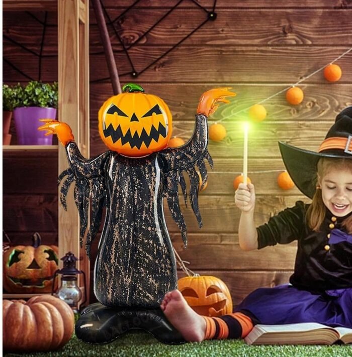 Big Size Pumpkin Head Ghost Balloons Decorations | Pumpkin Ghost Balloon, Dead Man Halloween Balloon, Ghost Balloon for Halloween Decoration, Scary Theme Decoration - Image 3