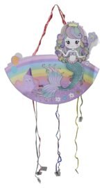 Aqua Mermaid Theme Khoi Bag/Pinata,Party Pinata/Birthday Goodies Bag/Pull String Bag/Pull String Birthday Pinata/Under The sea Bag Handmade Bag - Image 3