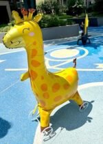 MPS MY PARTY SUPPLIERS® 1Pc Self-Standing Walking Animal Foil Balloon, Animal Balloon, Animals with Roller wheels balloons For Kids Birthday, animal jungle theme decor (yellow giraffe 35 * 24inch) - Image 8