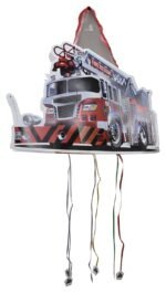 Fire Truck Theme Khoi Bag/Happy Birthday Pull String Pinata For Birthday/Construction theme Pinata/Birthday Goodies Bag/Pull String Bag/Trandport Pull String Birthday Pinata
