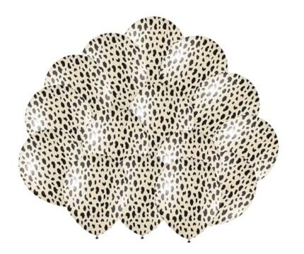 MPS MY PARTY SUPPLIERS® Set of 20 Jungle Safari Animal Pattern Print Latex Balloons 12inch Tiger Stripes Lion Cow Dog Wild Animals Print Balloons for Jungle Theme Birthday Decorations (black spots)