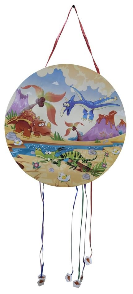 Dinosaur Birthday Pinata/Dino Happy Birthday Print Pull String Pinata For Birthday Party/Party Pinata/Birthday Goodies Bag/Pull String Bag/Pull String Birthday Pinata