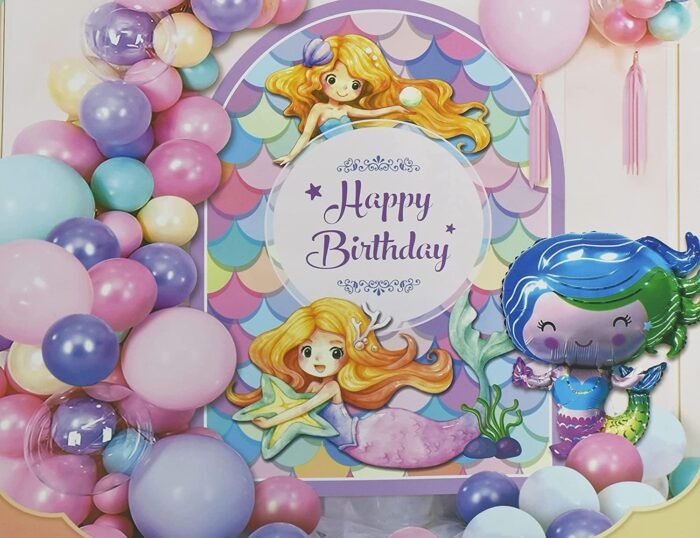 MPS MY PARTY SUPPLIERS® 44pcs mermaid balloon decoration kit, birthday decor kit for home, party hall decoration, balloons for office celebration, birthday, wedding (mermaid) - Image 1