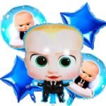 MPS MY PARTY SUPPLIERS® Set of 5 cartoon character boss baby foil balloons decorations, cartoon balloons for decoration, cartoon character balloon decoration ideas, cartoon theme (blue)
