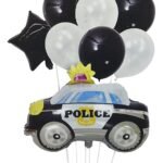 Set of 9 Police Car Themed Balloon Banquet For Kids Birthday Party, Welcome Baby Boy, Baby Shower, Naming Ceremony, Perfect For Backdrop Decoration, Party & Event Supplies