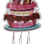 Birthday Cake Theme Pi®ata Pull String Pinata/Birthday Khoi Bag/Cake Theme Decoration/Khoi Bag/Birthday Candy Bag