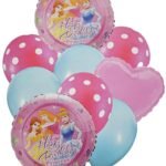 Jagmag® Set of 9 Princess Balloons, Princess Balloons, Princess theme foil Balloon Birthday and princess theme party, Happy Birthday Princess Round Balloon with Heart Balloon and Latex Balloon