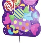 Candy Birthday Pinata/Happy Birthday Print Pull String Pinata Party Pinata/Birthday Goodies Bag/Pull String Bag/Pull String Birthday Pinata