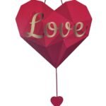 Love Hear Piñata , Pull String Heart Pinata for Party Decoration/ Heart Khoi Bag / Love Heart Theme Decoration