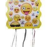 Smiley Emoji Birthday Pinata/Smiley Print Pull String Pinata For Birthday Party/Party Pinata/Birthday Goodies Bag/Pull String Bag/Pull String Birthday Pinata