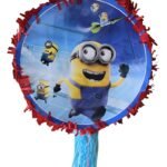 Cartoon Birthday Pinata/Happy Birthday Print Pull String Pinata For Birthday Party/Party Pinata/Birthday Goodies Bag/Pull String Bag/Pull String Birthday Pinata