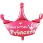 Happy Birthday Princess Crown Balloon Aluminum Foil Balloons Party Decoration Balloons