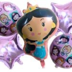 MPS MY PARTY SUPPLIERS® Set of 5 Princess Jasmine Foil Balloons Cartoon Party Decorations Mermaid Foil Balloon, mermaid balloon, Princess birthday decoration mermaid theme, under sea theme balloons