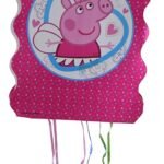 Pig Birthday Pinata/Happy Birthday Print Pull String Pinata For Birthday Party/Party Pinata/Birthday Goodies Bag/Pull String Bag/Boy Girl Theme Party Decoration