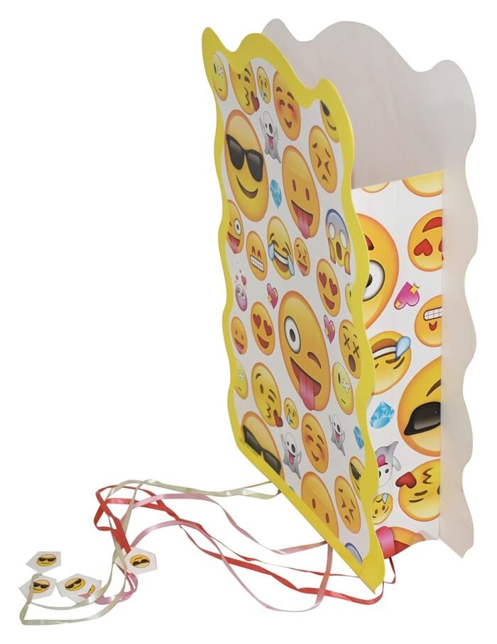 Smiley Emoji Birthday Pinata/Smiley Print Pull String Pinata For Birthday Party/Party Pinata/Birthday Goodies Bag/Pull String Bag/Pull String Birthday Pinata - Image 4