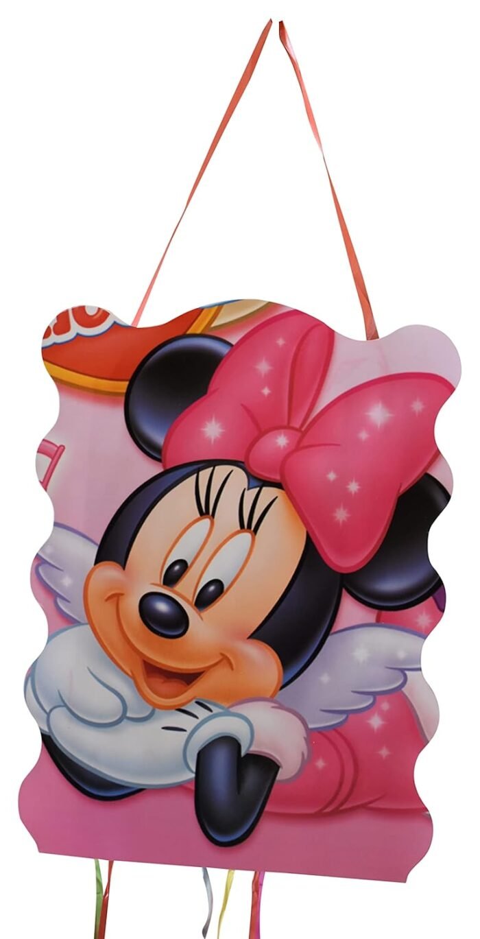 Minnie Theme Pinata, Pull String Pinata for Birthday/Cartoon Khoi Bag for Girl Party/Pink Pinata Theme Decoration - Image 2