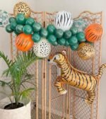 MPS My Party Suppliers foil balloon animals for kids, animal balloon decoration, safari animal foil balloon, jungle theme,farm animal foil balloons (yellow tiger) - Image 3