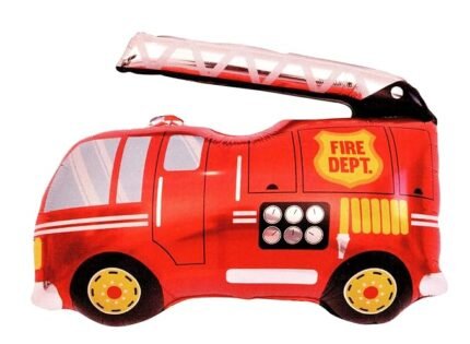 Big Toy Car Foil Ballon Kids Baby Shower Boy Tank Plane Ambulance Bus Fire Truck Birthday Party Decoration Train Cars Balloons (Fire Truck set of 2)