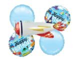 Sky theme Airplane Aeroplane Flight with Happy Birthday Car Balloon,Plane Balloon, Plane Foil Balloon, Airplane Balloon, Plane Balloon, Vintage Plane, Rocket, Birthday