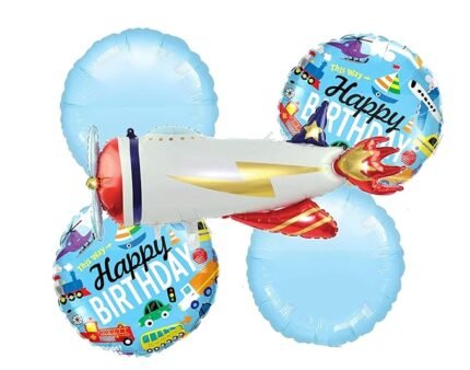 Sky theme Airplane Aeroplane Flight with Happy Birthday Car Balloon,Plane Balloon, Plane Foil Balloon, Airplane Balloon, Plane Balloon, Vintage Plane, Rocket, Birthday