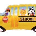 My Party Suppliers ( set of 2) Cartoon School Bus Foil Balloon Helium Balloon For Theme Party Birthday Decoration Kids Toy / Toy Bus Balloon for Party Decoration