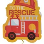 Fire Truck To The Rescue Theme Khoi Bag/Happy Birthday Pull String Pinata For Birthday Party/Construction theme Pinata/Birthday Goodies Bag/Pull String Bag/Transports Pull String Birthday Pinata