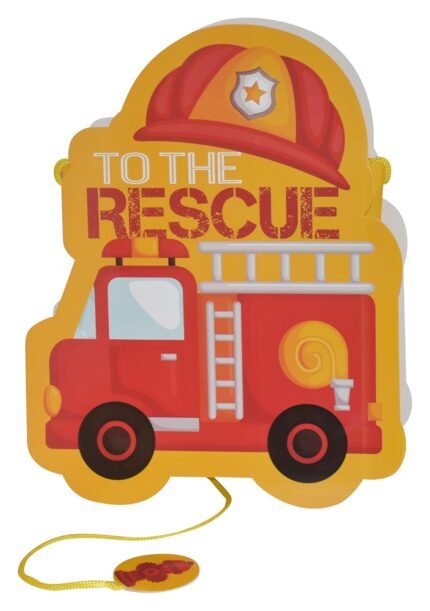 Fire Truck To The Rescue Theme Khoi Bag/Happy Birthday Pull String Pinata For Birthday Party/Construction theme Pinata/Birthday Goodies Bag/Pull String Bag/Transports Pull String Birthday Pinata