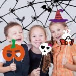 Halloween Party Prop Photo Booth Props DIY Kit for Party Supplies Featuring Boo Pumpkin Ghost Halloween Decorations Photo Booth Props - Image 3