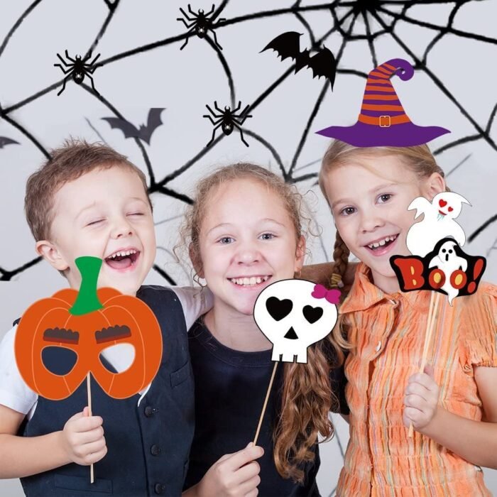 Halloween Party Prop Photo Booth Props DIY Kit for Party Supplies Featuring Boo Pumpkin Ghost Halloween Decorations Photo Booth Props - Image 3