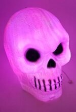 Halloween Luminous Big Skull Head Decoration Halloween Animated Skeletons Skull Ornaments Scary Halloween Costume for Halloween Interior Decoration Desktop Table Decoration