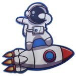 Astronaut with Rocket Outer Space Theme Pinata,Pull String Pinata Outer Space Khoi Bag/Outer Space Theme Decoration, Space Pinata, Space Khoi Bag