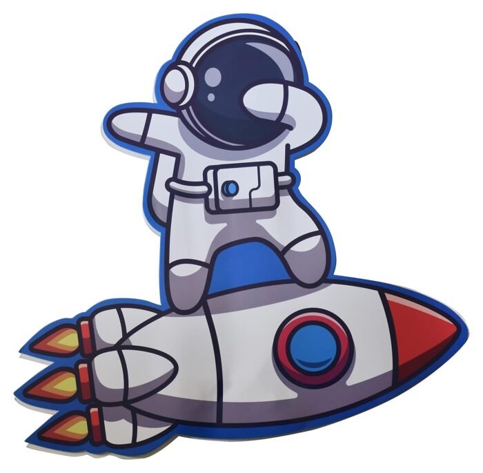 Astronaut with Rocket Outer Space Theme Pinata,Pull String Pinata Outer Space Khoi Bag/Outer Space Theme Decoration, Space Pinata, Space Khoi Bag - Image 1